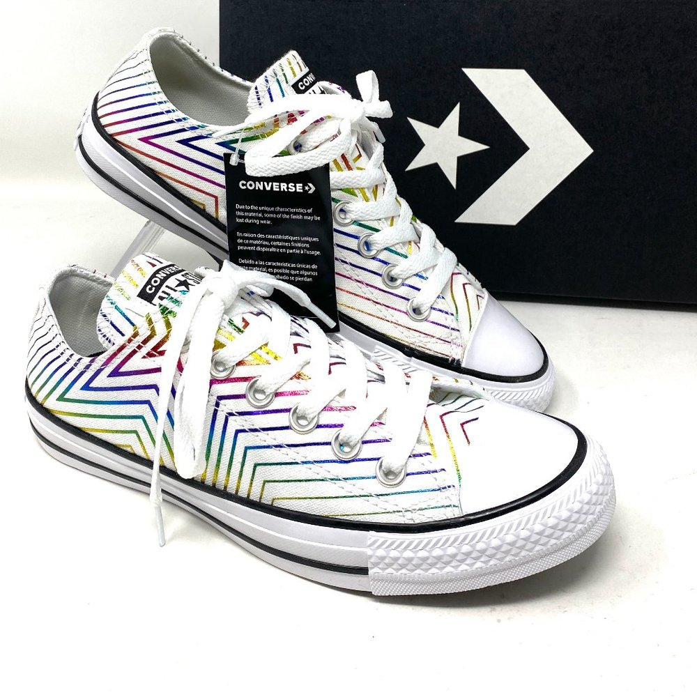 🌸Sale🌸 Converse Chuck Taylor AS Low Canvas White Multi Women Size 6 565440F - Picture 8 of 10